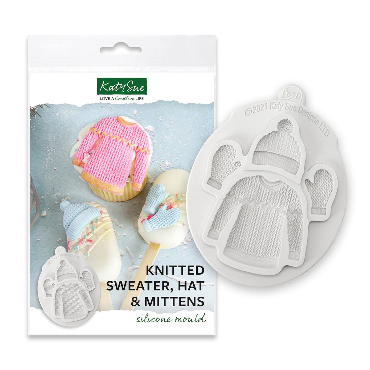 Katy Sue Mould Knitted Sweater, Hat & Mittens