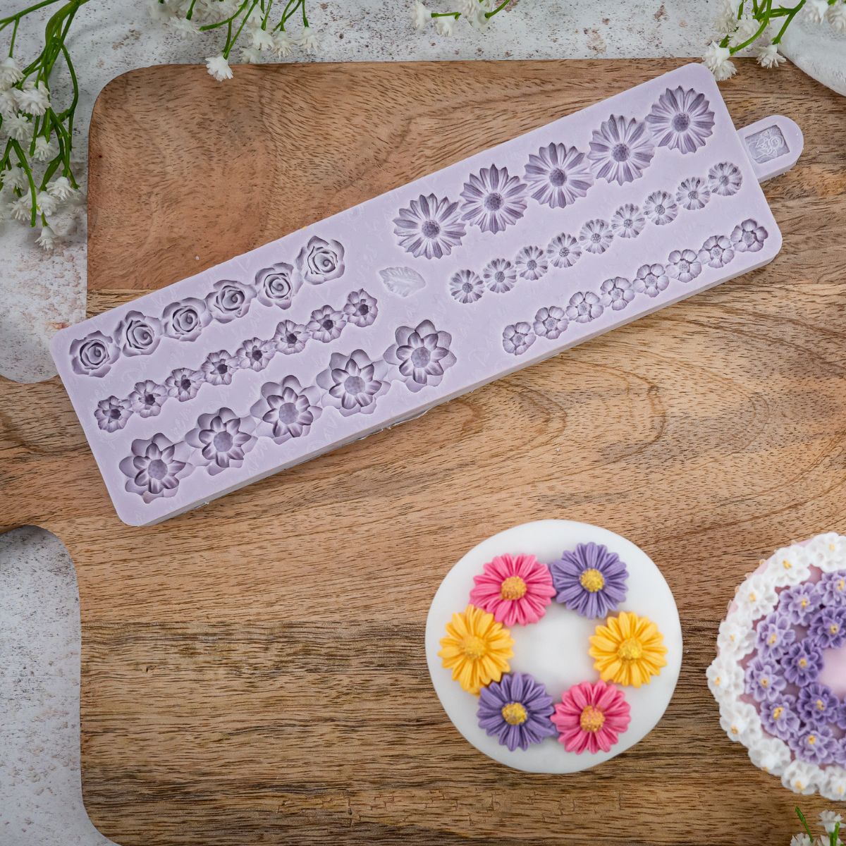 Karen Davies Silicone Mould - Miniature Flower Borders