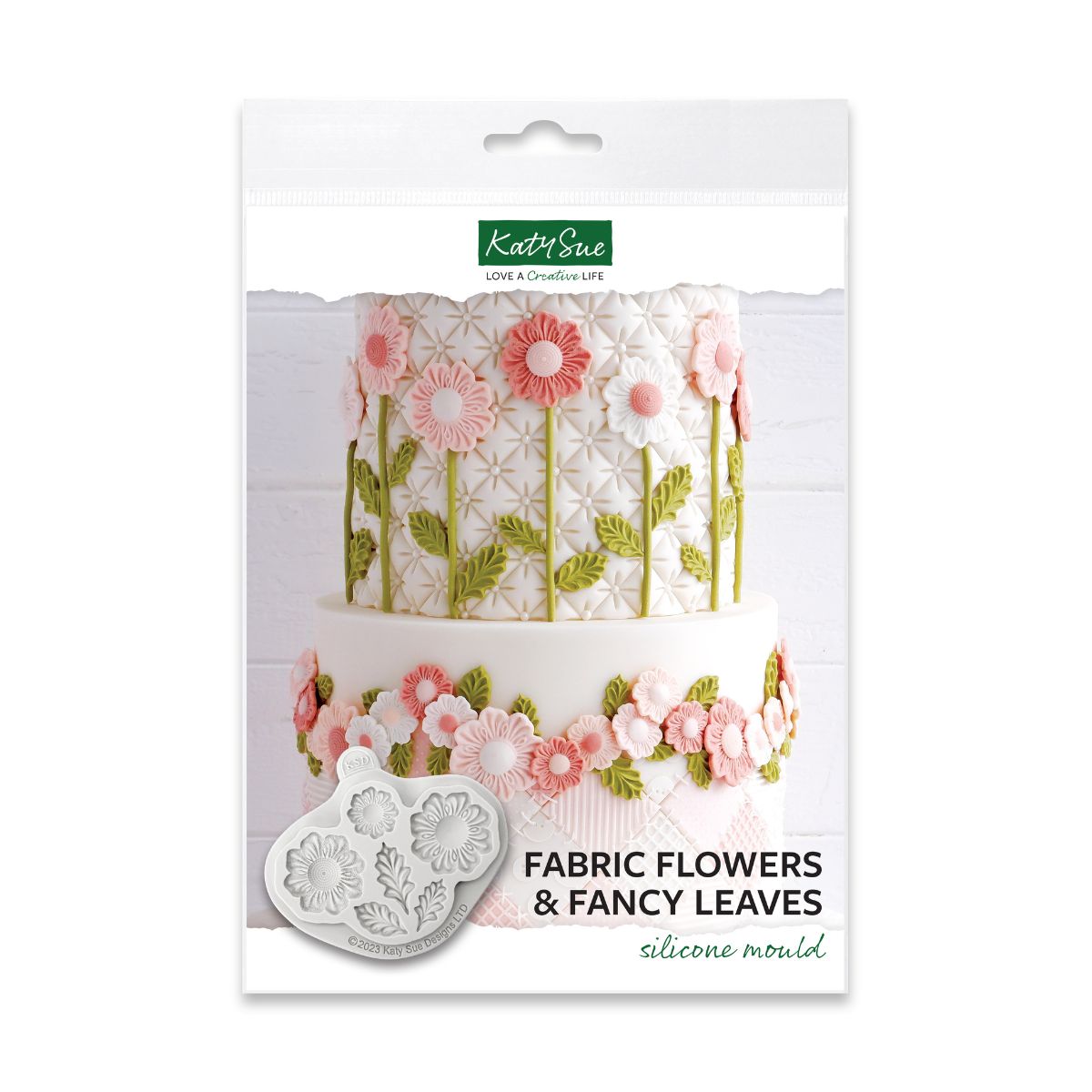 Katy Sue Silcone Mould - Fabric Flowers and Fancy Leaves