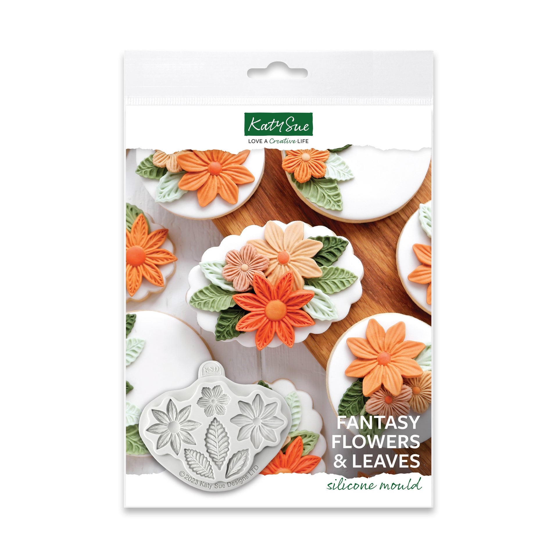 Katy Sue Silicone Mould - Fantasy Flowers and Leaves