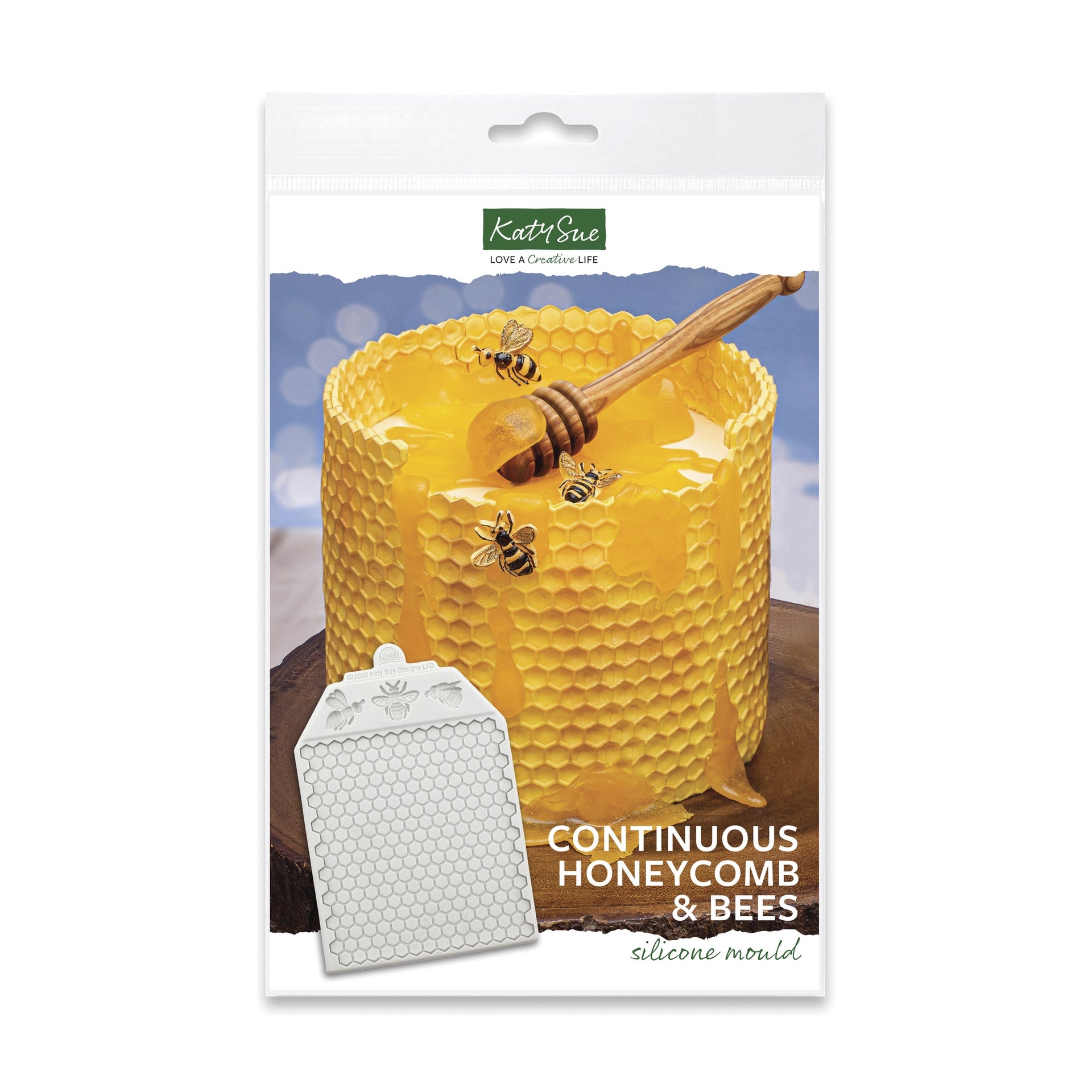 Katy Sue Silicone Mould - Honeycomb & Bees