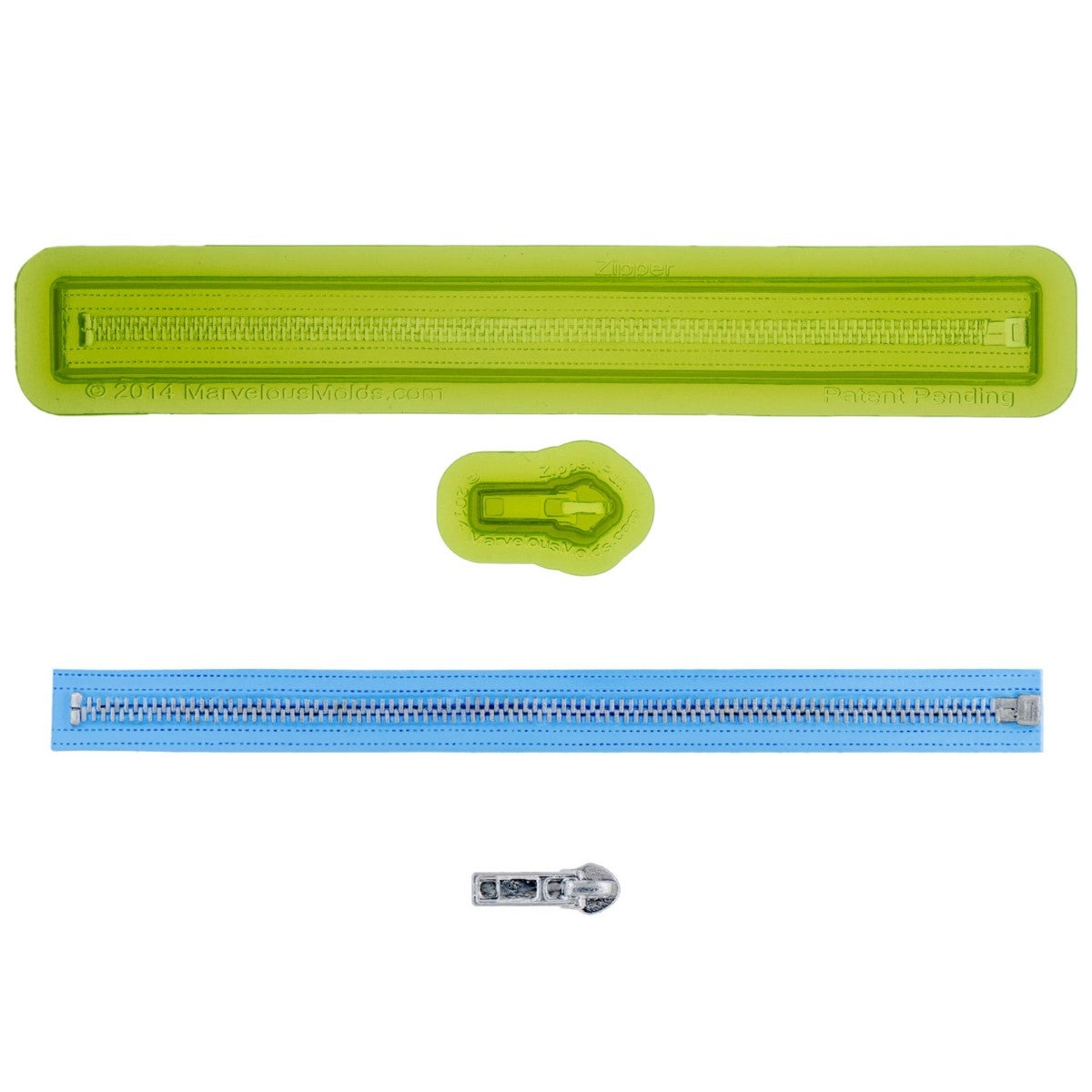 Marvelous Molds Silicone Mold - Zipper & Pull Mold