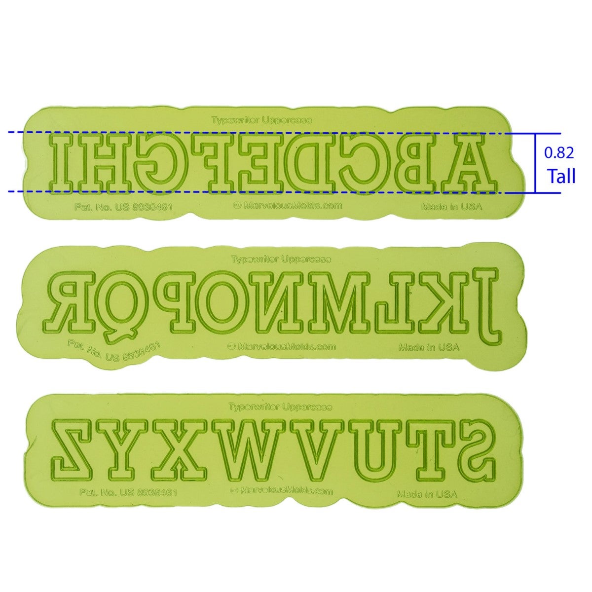 Marvelous Molds Silicone Mold - Typewriter Uppercase Flexabet™