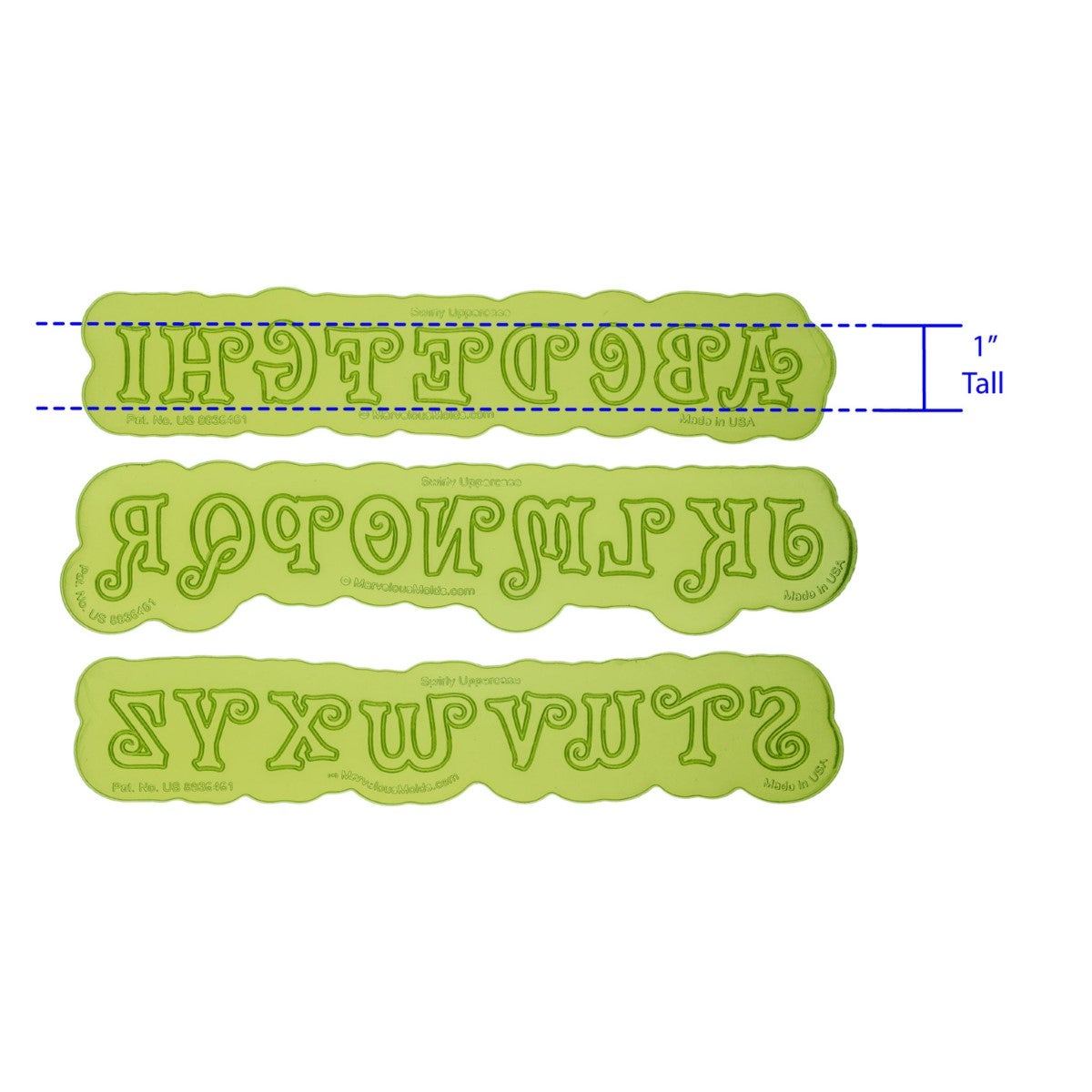 Marvelous Molds Silicone Mold - Swirly Uppercase Flexabet™