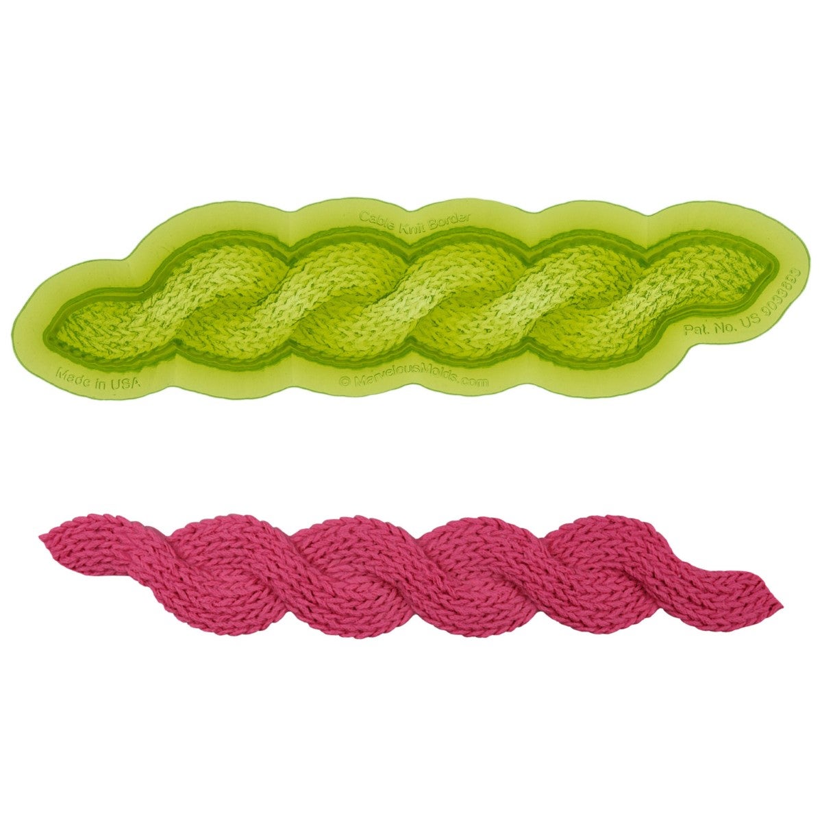 Marvelous Molds Silicone Mold - Cable Knit Border Mold