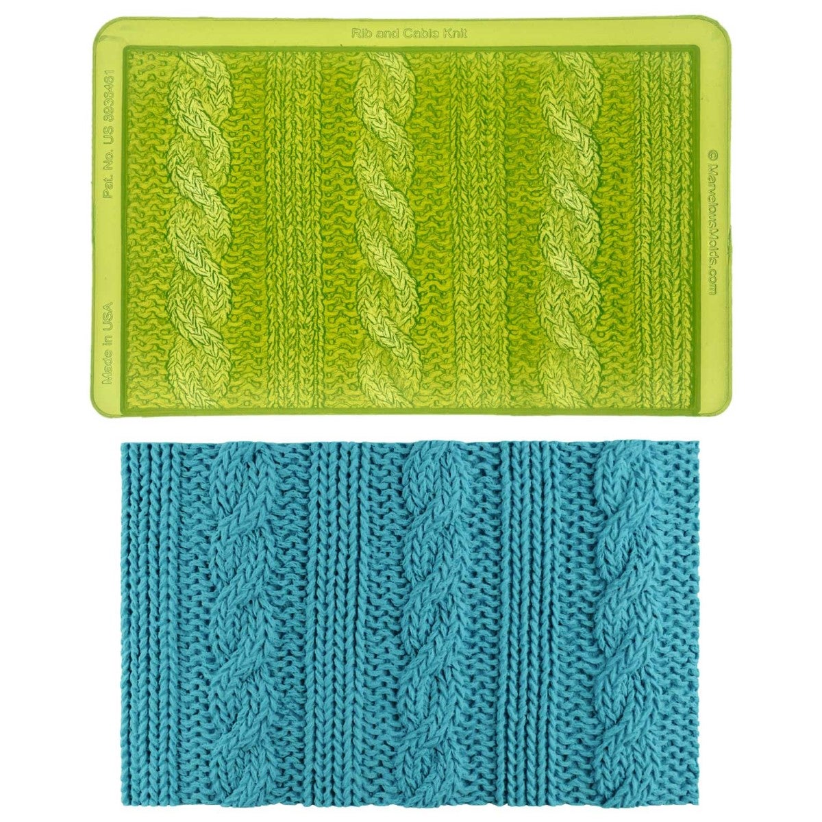 Marvelous Molds Silicone Mold - Rib & Cable Knit Simpress