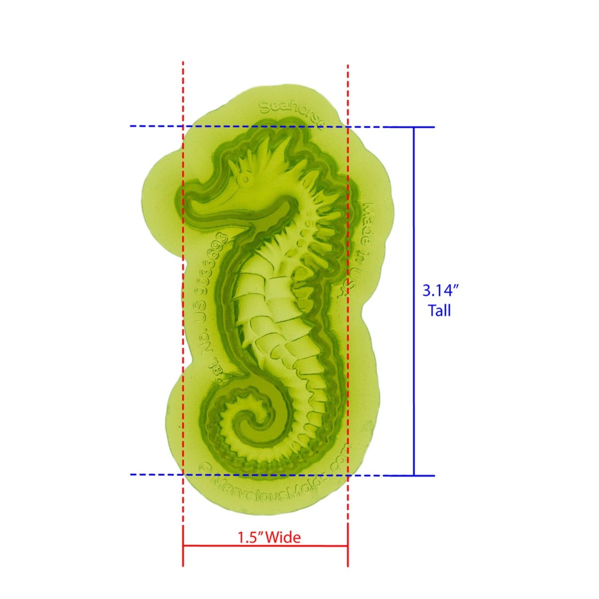 Marvelous Molds Silicone Mold - Seahorse Mold