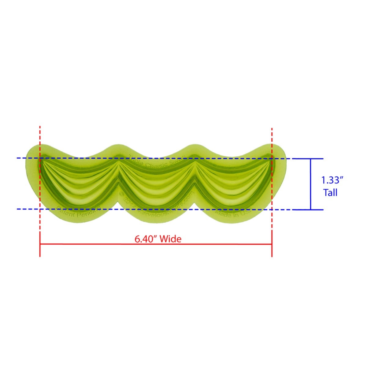Marvelous Molds Silicone Mold - Triple Classic Swag Mold