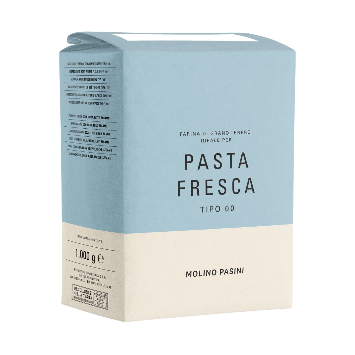 Molino Pasini Fresh Pasta 100% Wheat Flour Type 00 1 kg