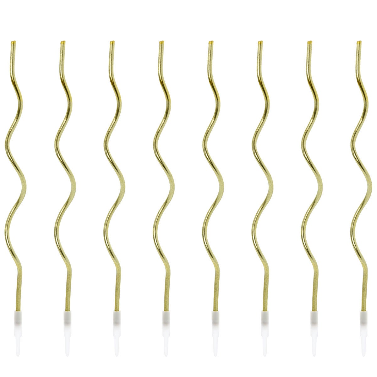 PartyDeco Birthday Candles Curl Gold pk/8
