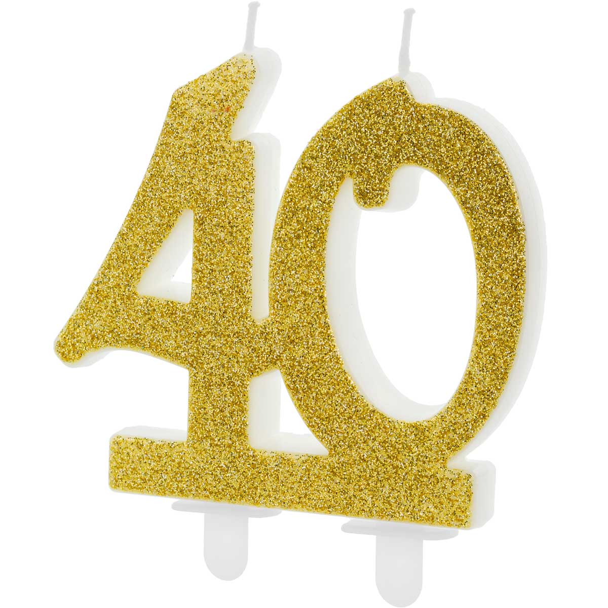 PartyDeco Birthday Candle Number 40 - Modern Gold