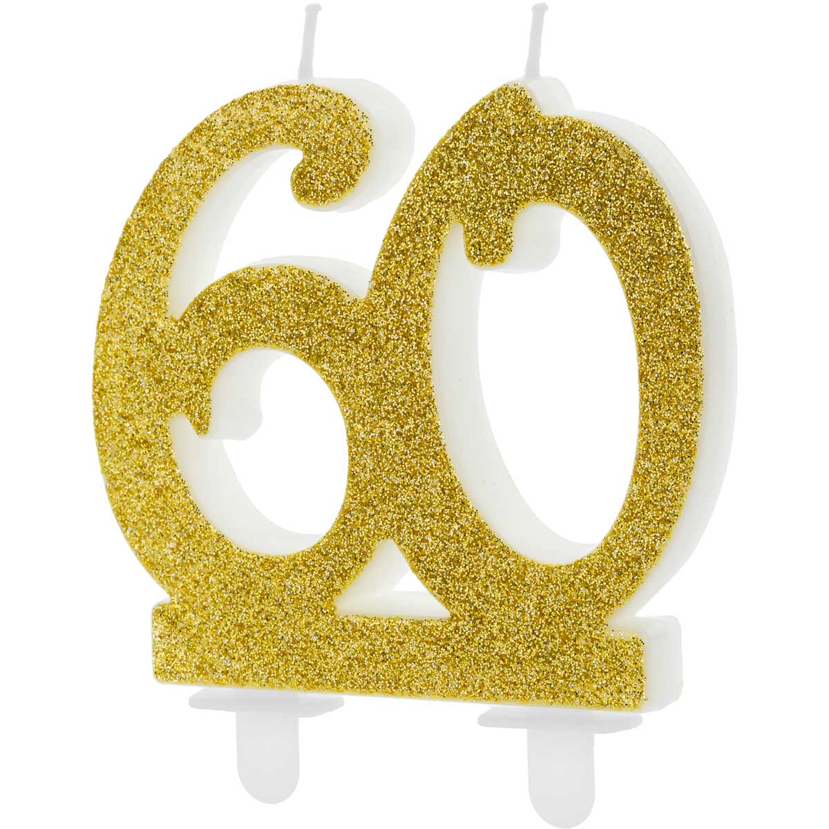 PartyDeco Birthday Candle Number 60 - Modern Gold