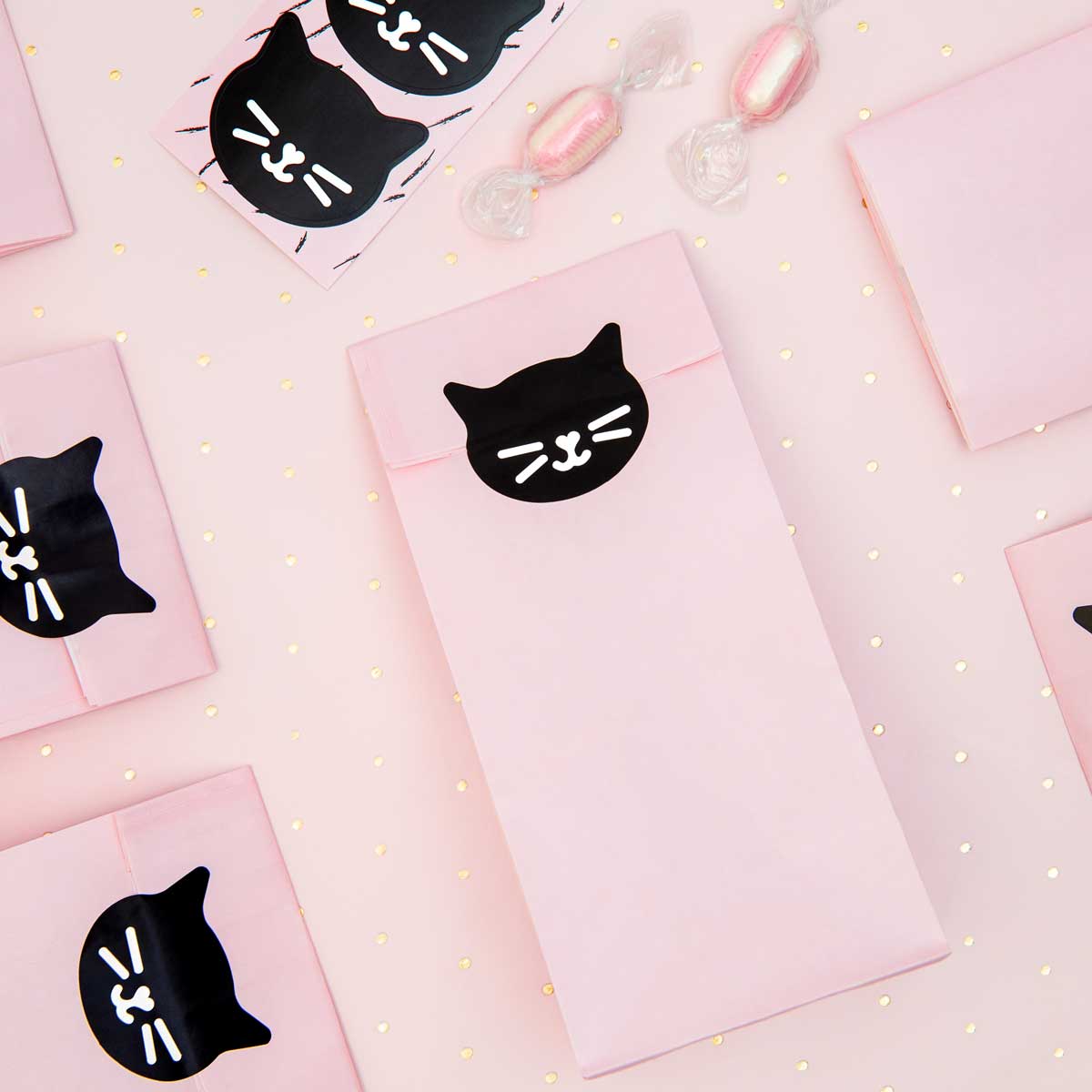 PartyDeco Treat Bags Cat pk/6