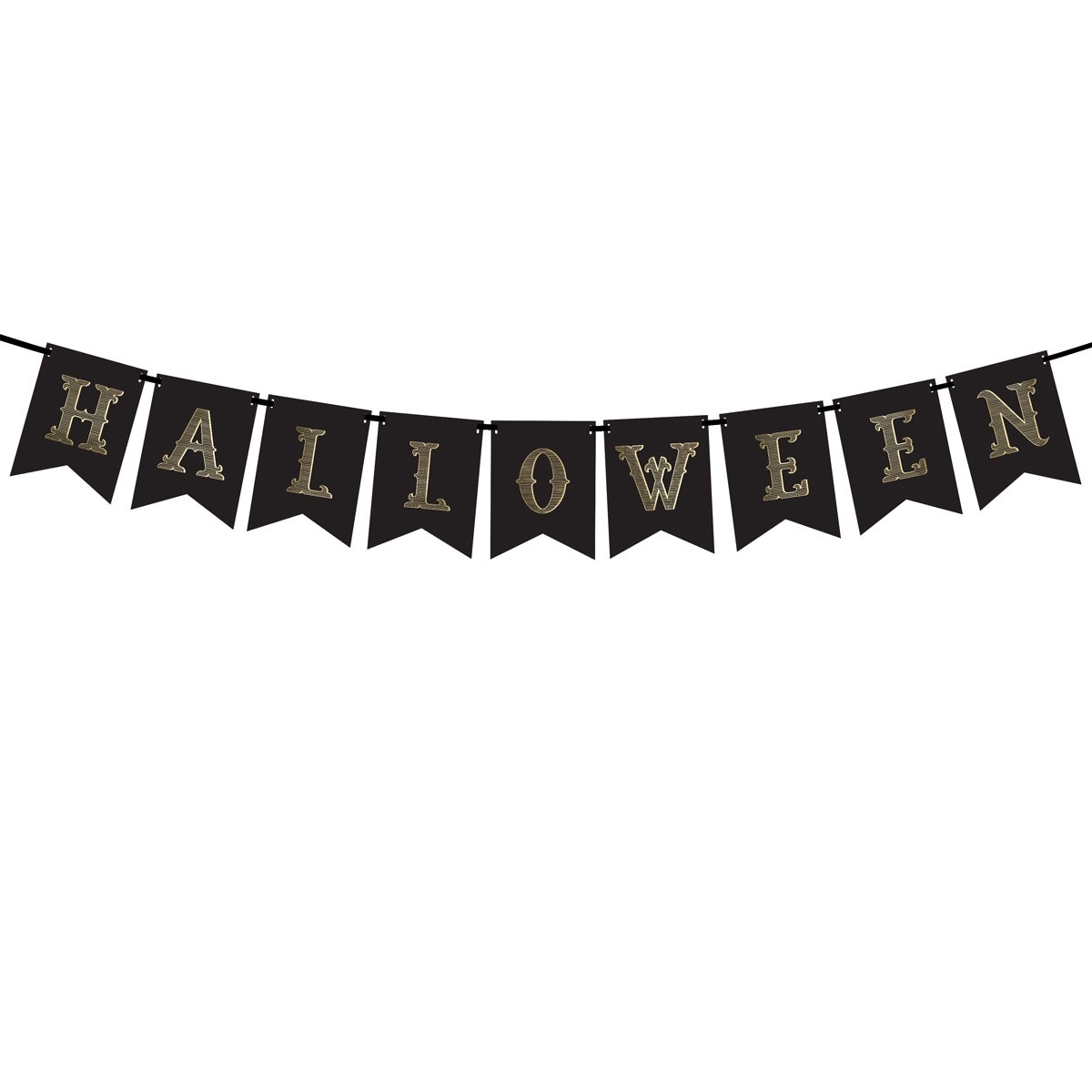 PartyDeco Banner - Halloween, Black