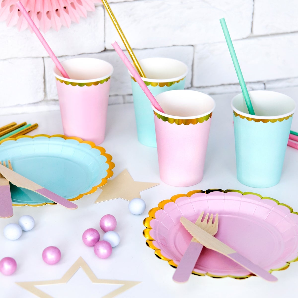 PartyDeco Cups Light Pink pk/6