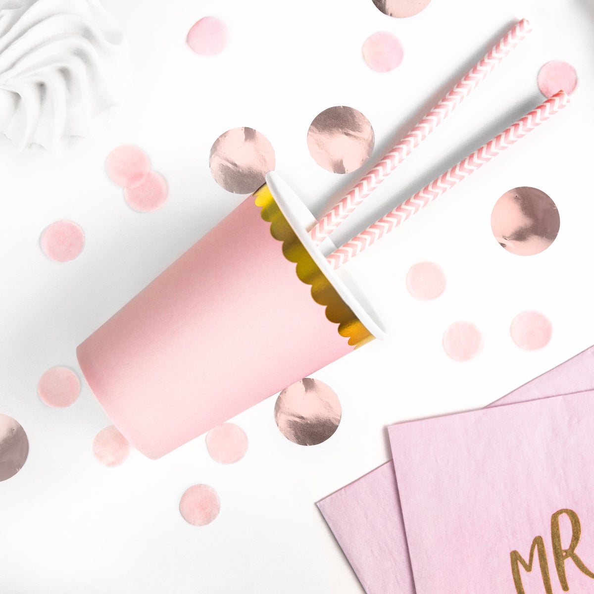 PartyDeco Cups Light Pink pk/6