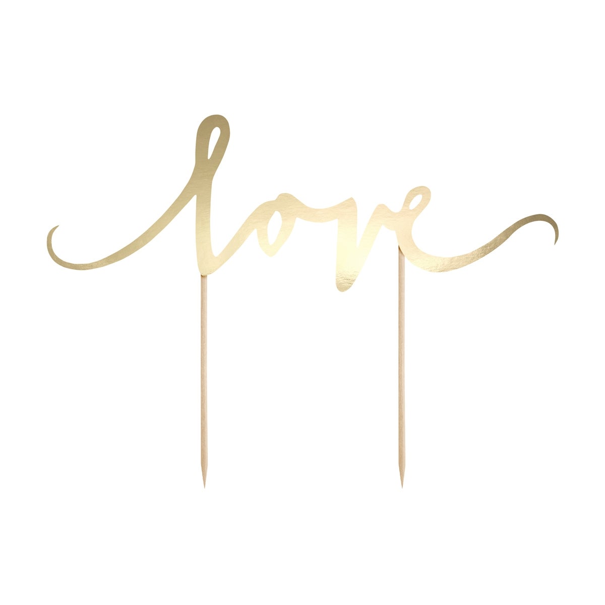 PartyDeco Cake Topper Love - Gold
