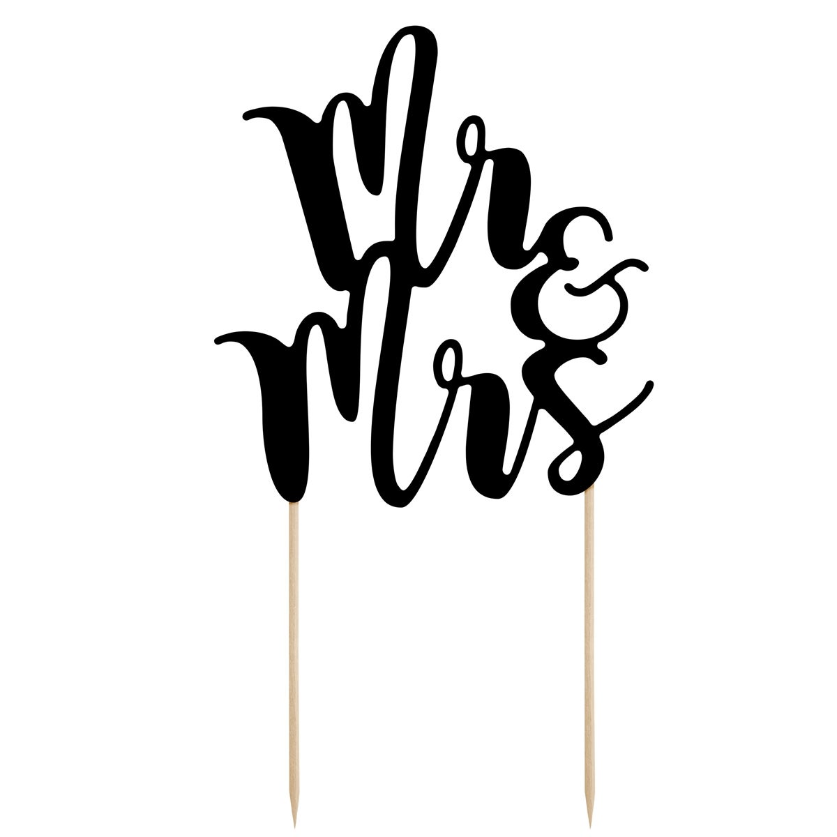 PartyDeco Cake Topper Mr&Mrs - Black