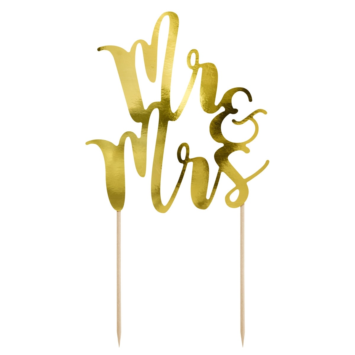 PartyDeco Cake Topper Mr&Mrs - Gold