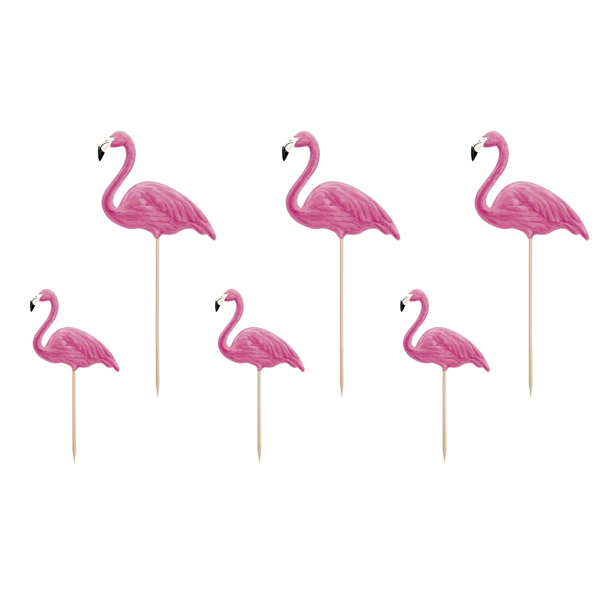PartyDeco Toppers Flamingos Set/6