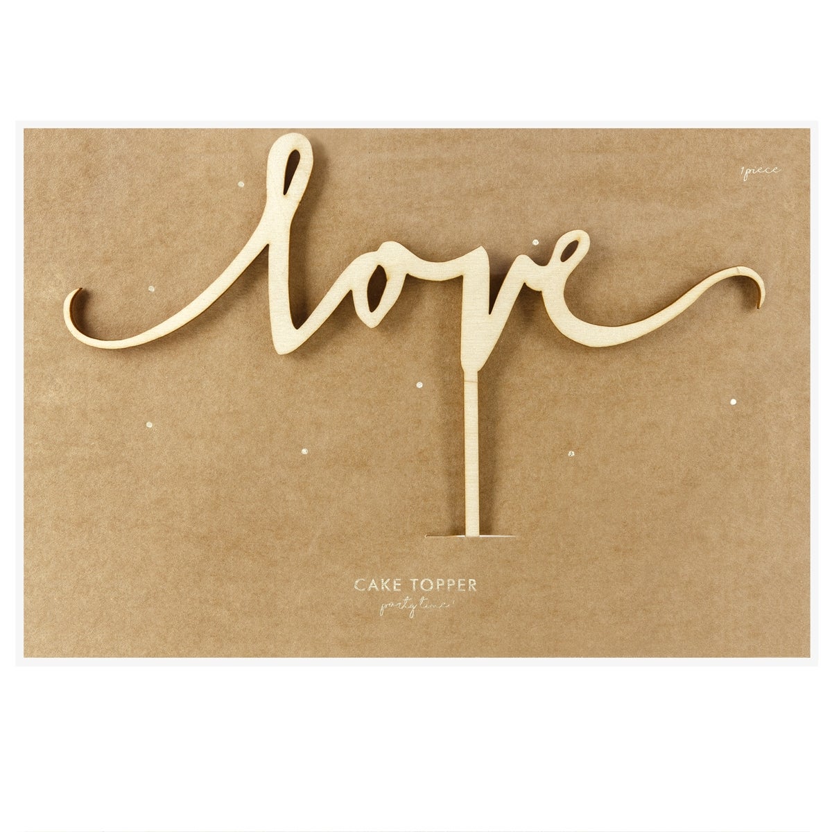 PartyDeco Wooden Cake Topper - Love