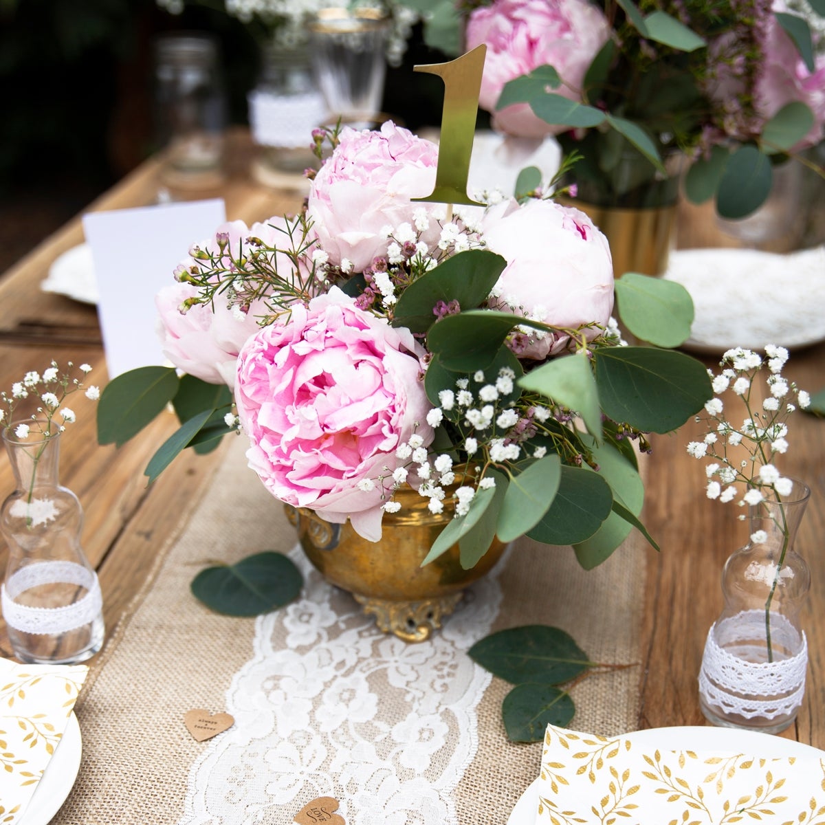 PartyDeco Cake Toppers Table Numbers - Gold Set/11