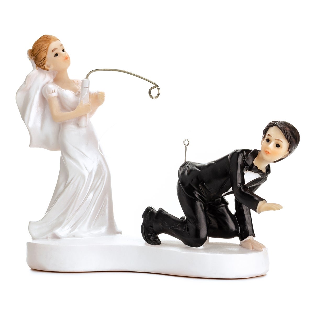 PartyDeco Cake Topper Newlyweds with a fishing rod
