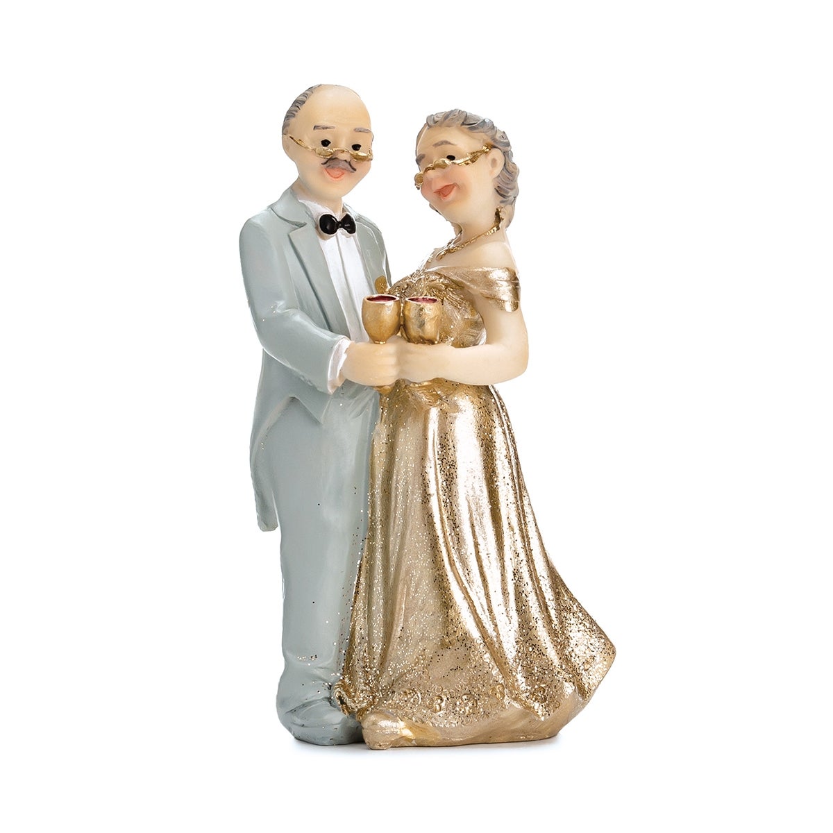 PartyDeco Cake Topper Gold Anniversary