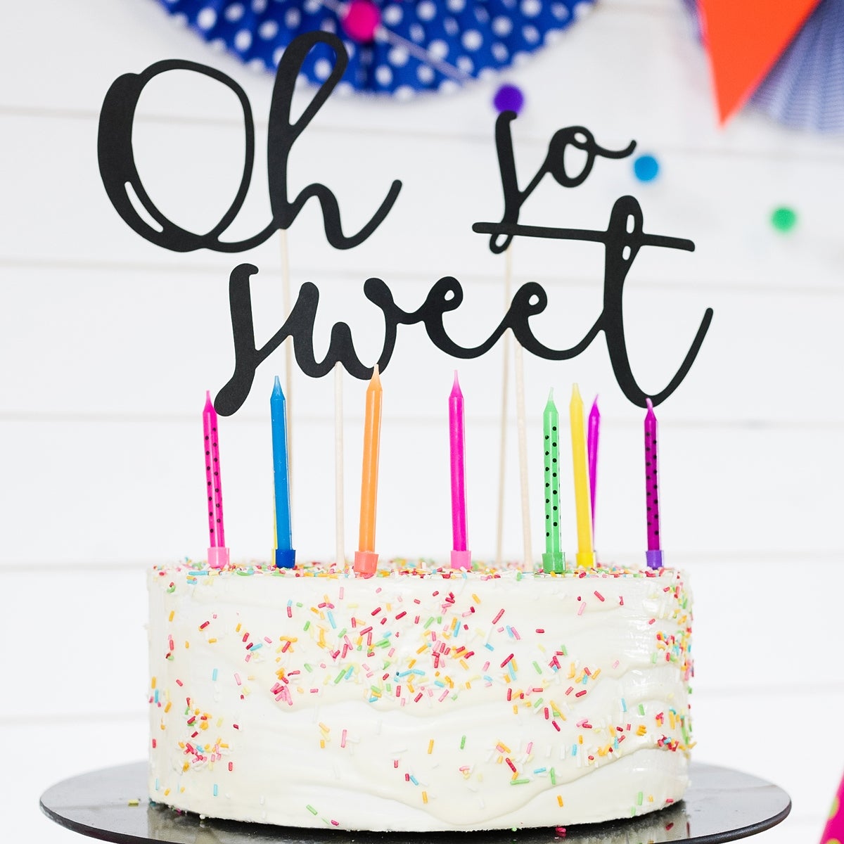 PartyDeco Birthday Candles Colourful Mix pk/6