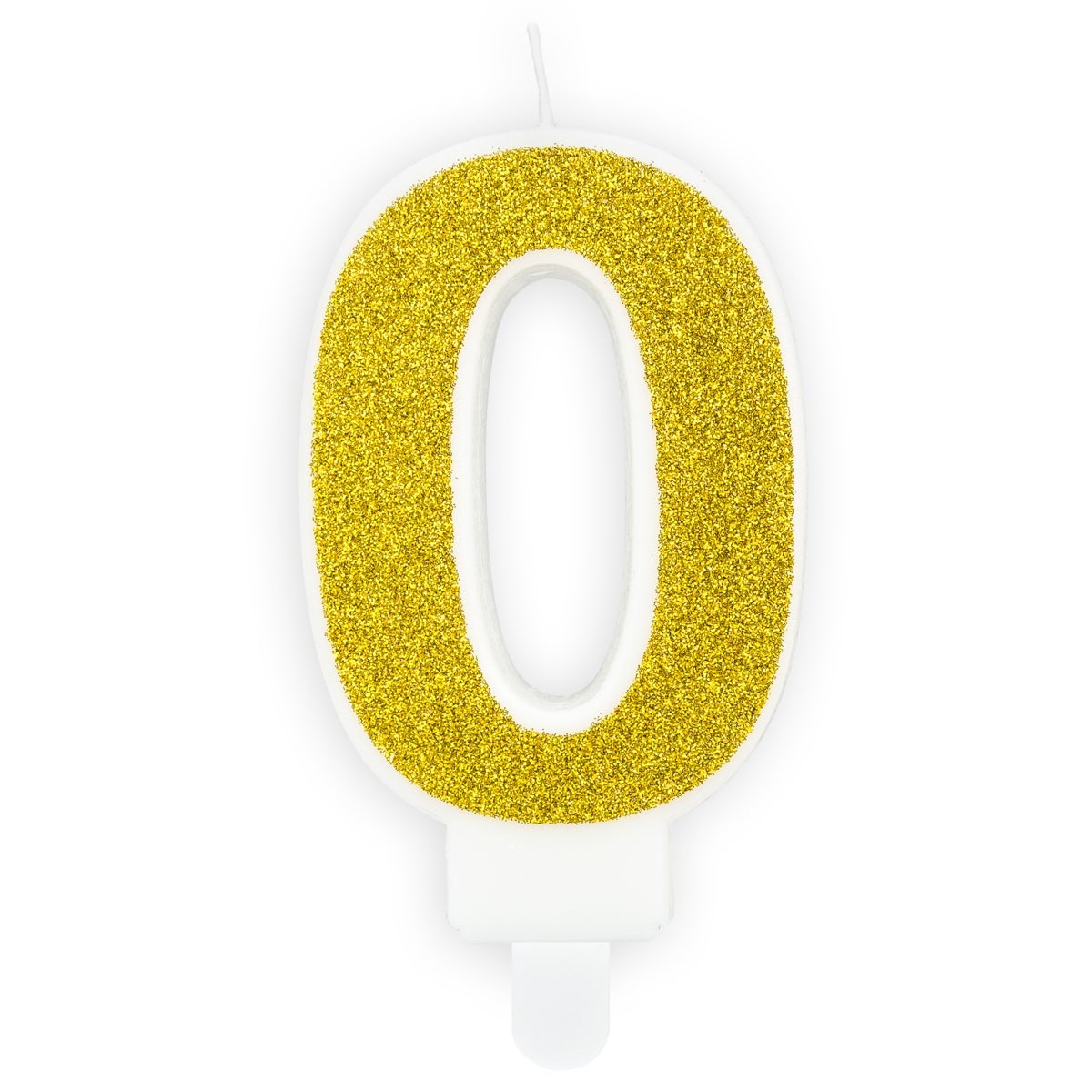 PartyDeco Birthday Candle Number 0 - Gold