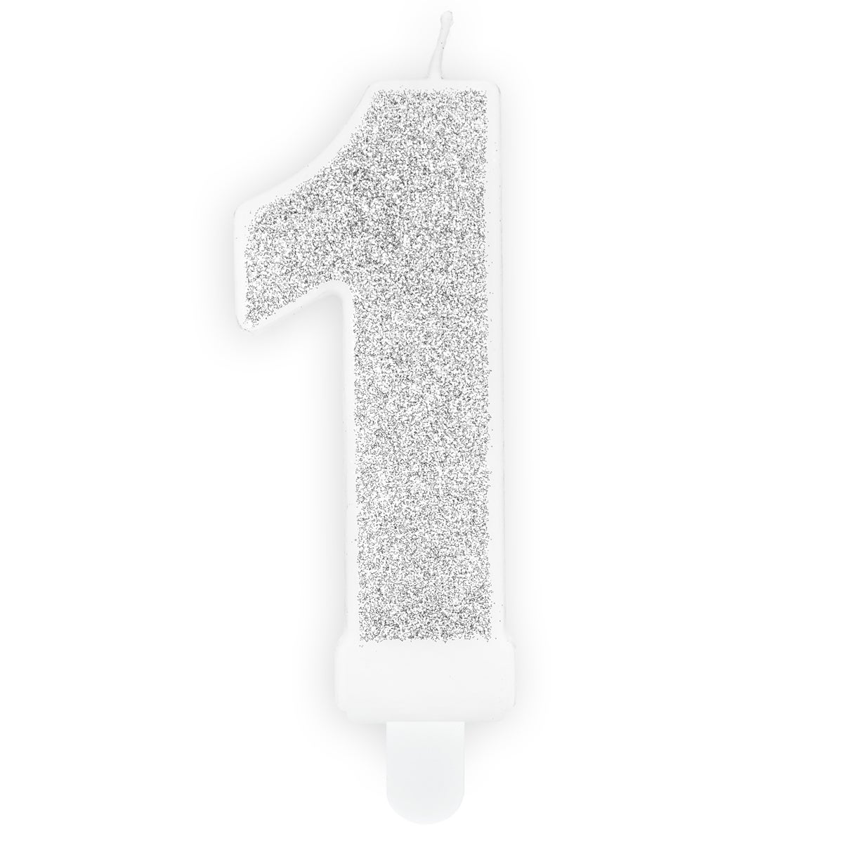PartyDeco Birthday Candle Number 1 - Silver