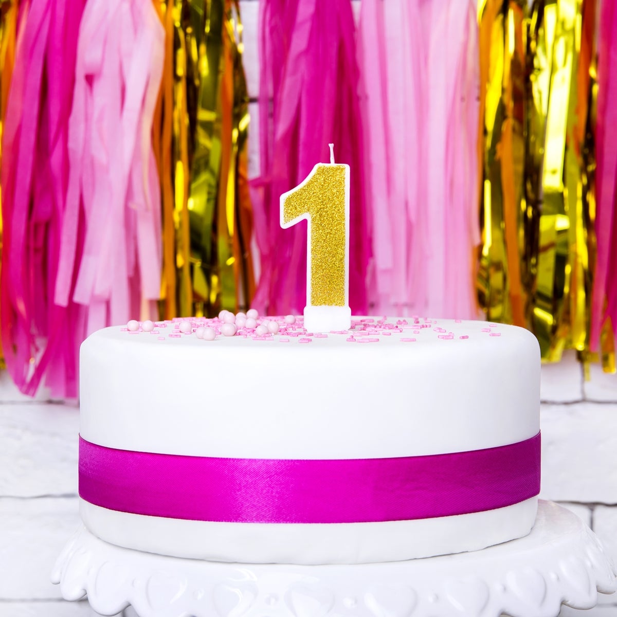 PartyDeco Birthday Candle Number 1 - Gold