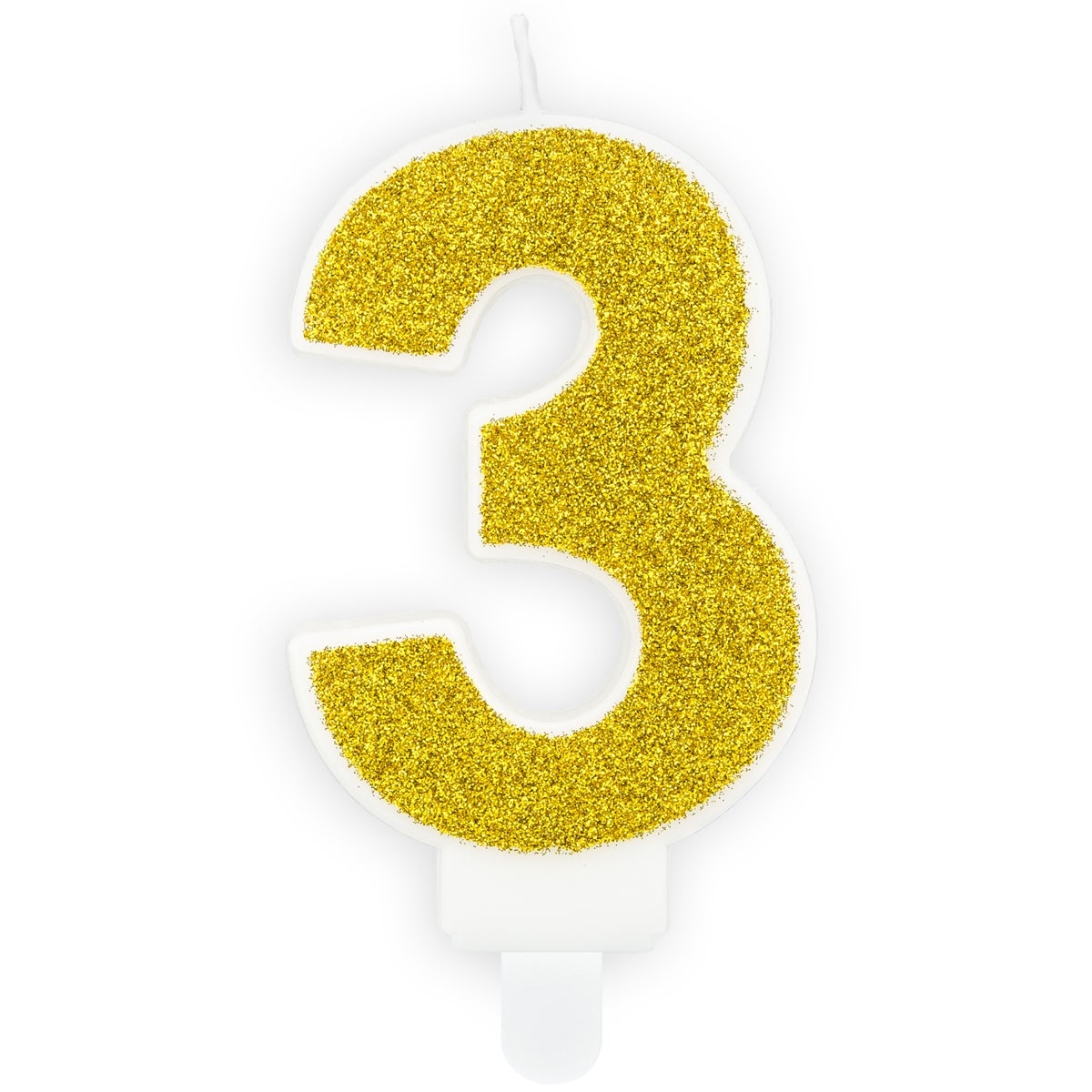 PartyDeco Birthday Candle Number 3 - Gold