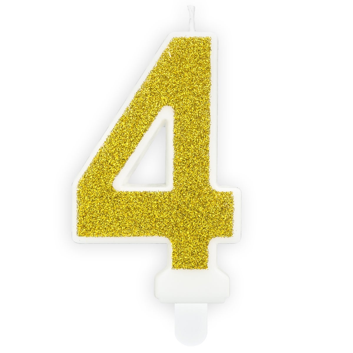 PartyDeco Birthday Candle Number 4 - Gold
