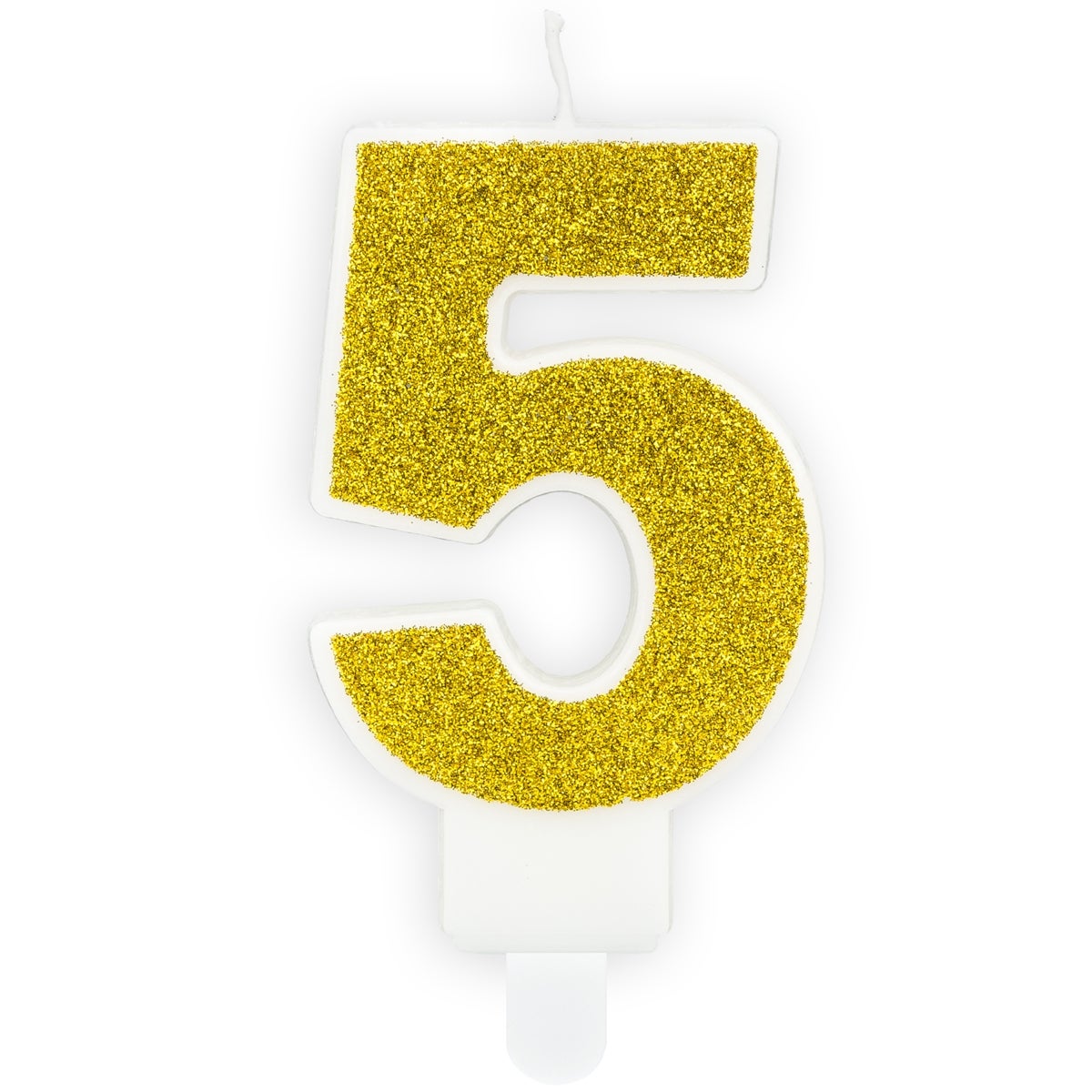 PartyDeco Birthday Candle Number 5 - Gold