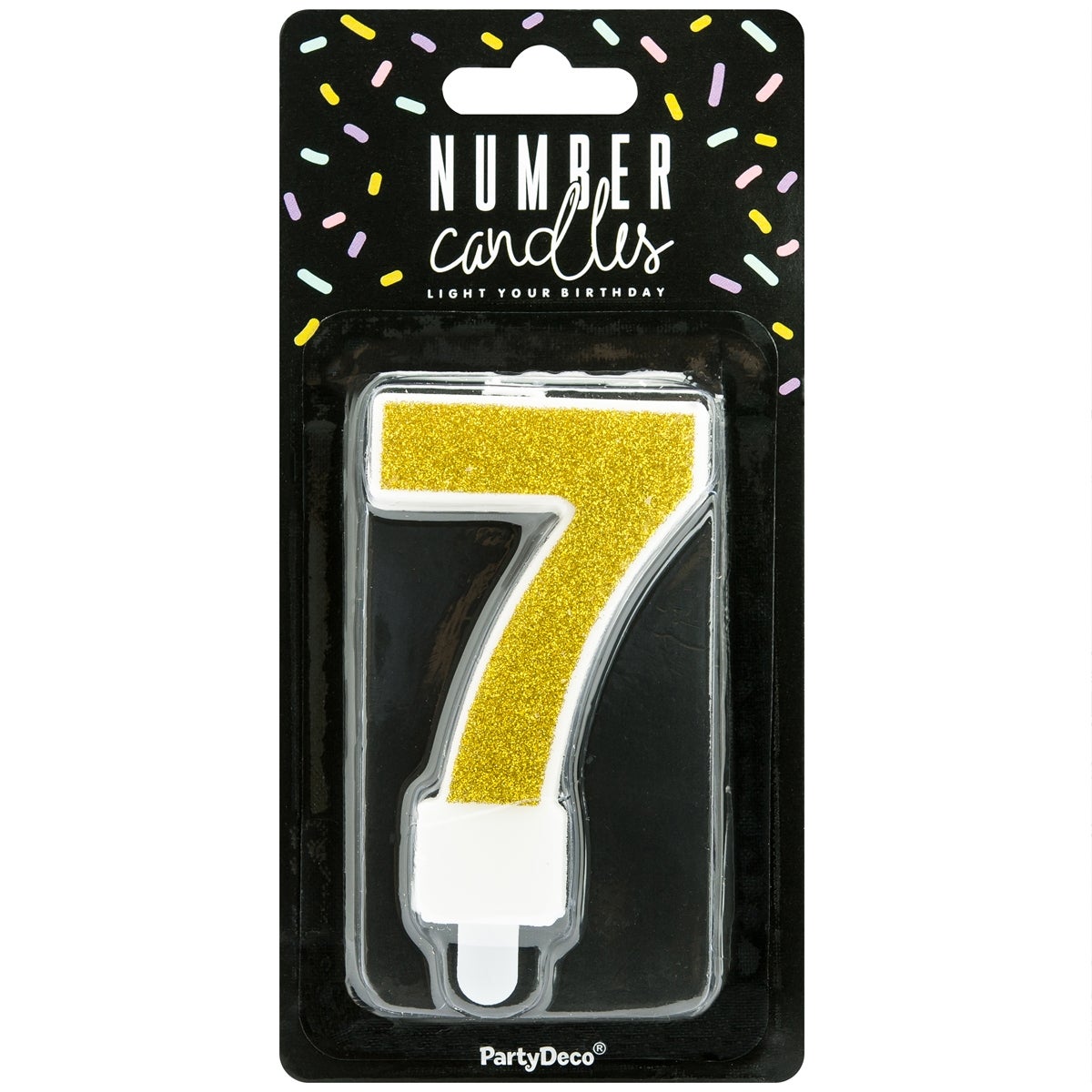 PartyDeco Birthday Candle Number 7 - Gold