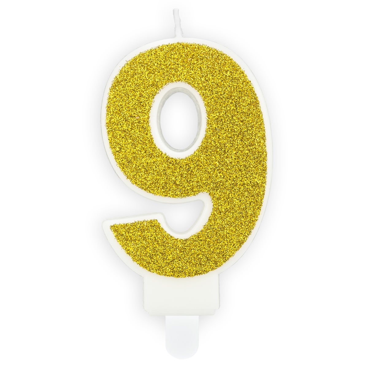 PartyDeco Birthday Candle Number 9 - Gold