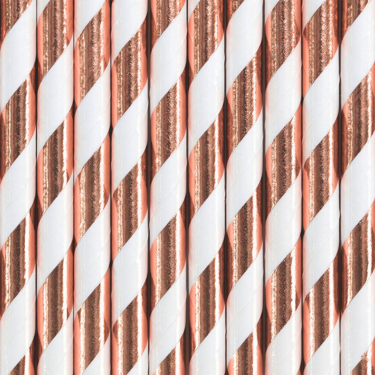 PartyDeco Paper Straws Rose Gold pk/10