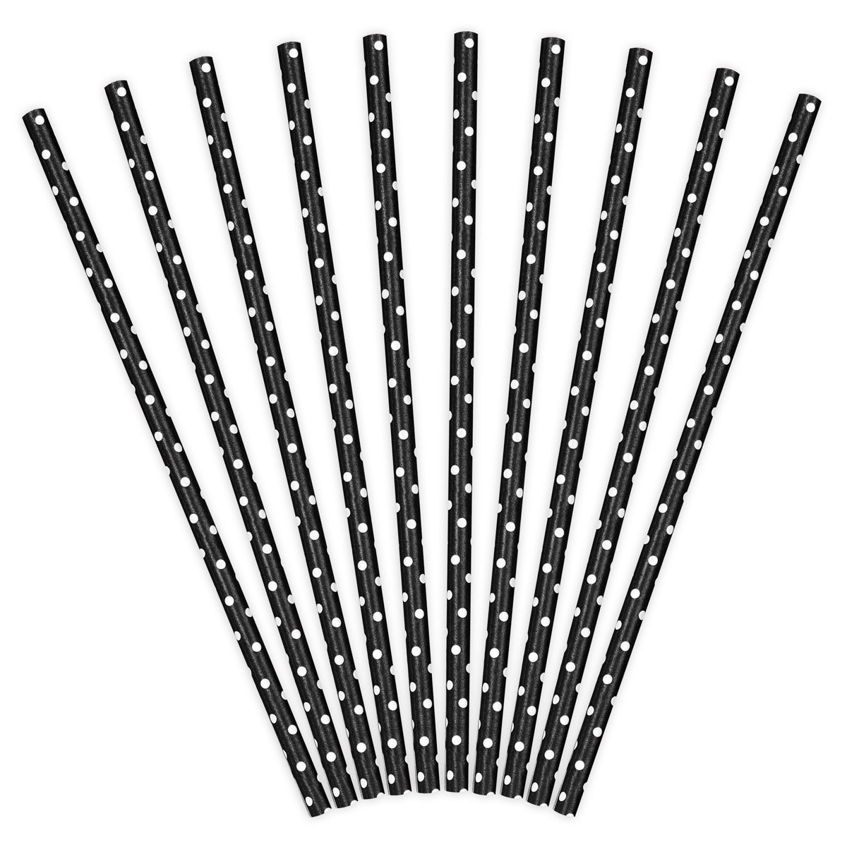 PartyDeco Paper Straws Black pk/10