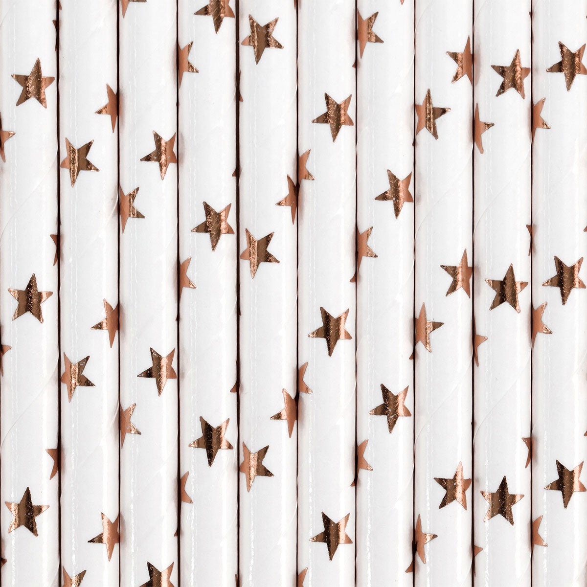 PartyDeco Paper Straws Stars Rose Gold pk/10