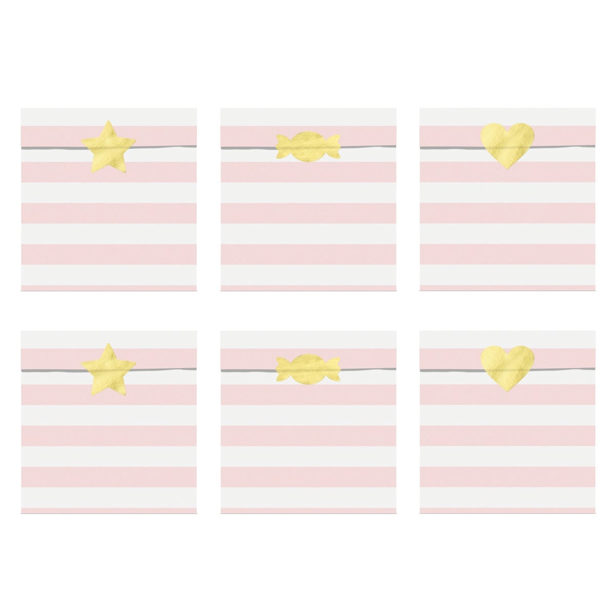PartyDeco Treat bags Yummy light pink pk/6