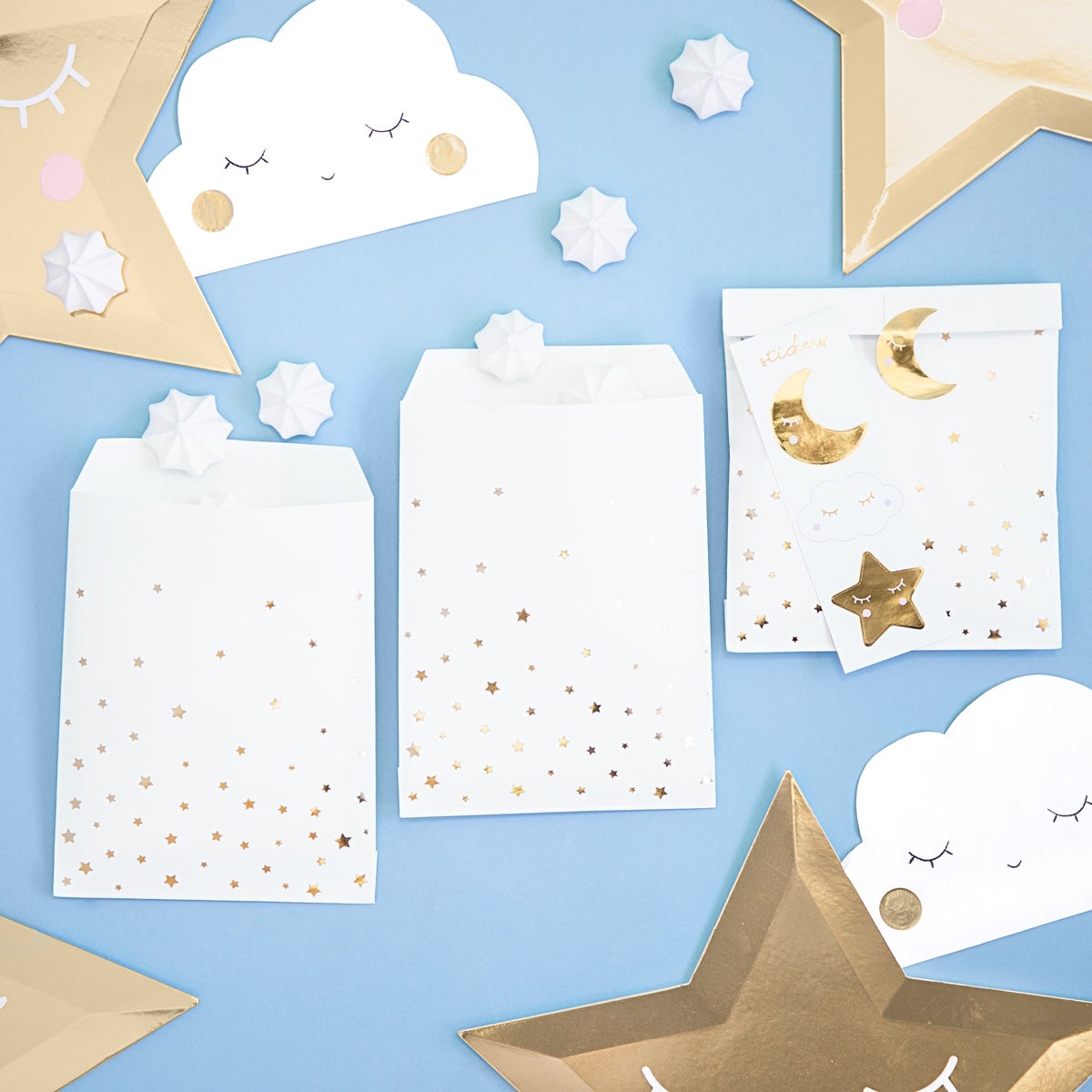 PartyDeco Treat Bags - Little Star 13x14cm pk/6