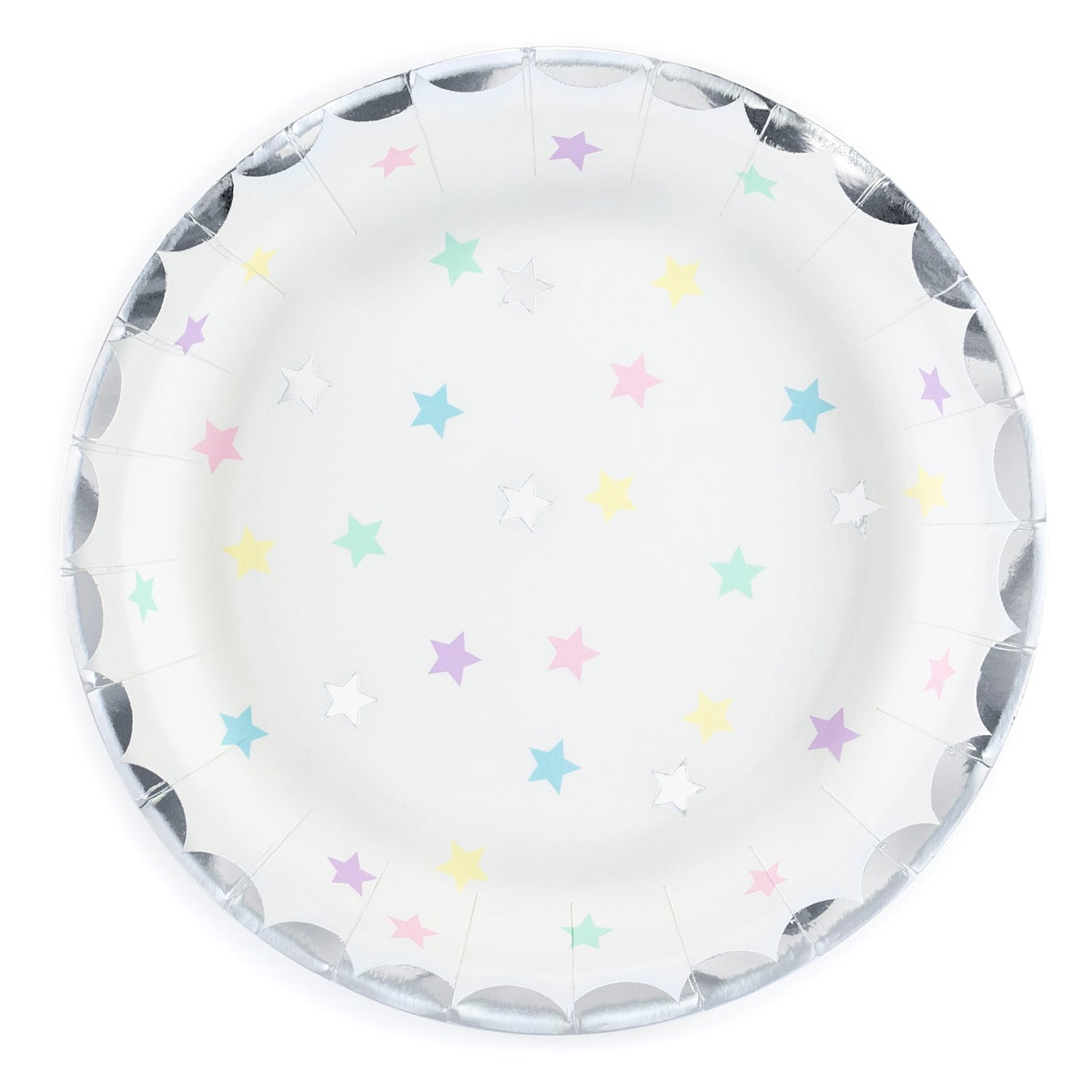 PartyDeco Plates Unicorn Stars 18cm pk/6