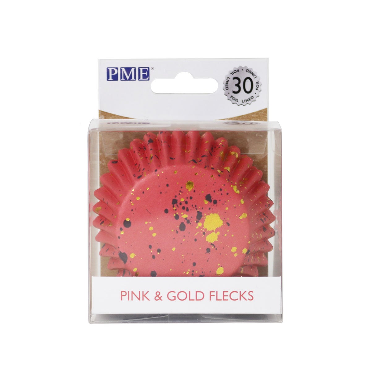 PME Foil Baking Cups Pink & Gold Flecks pk/30