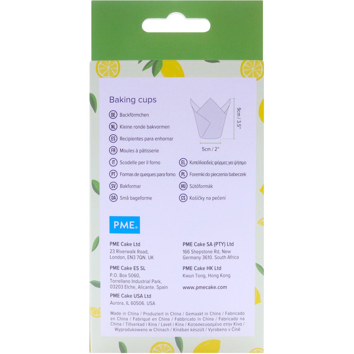 PME Tulip Muffin Cases Lemon Pk/24
