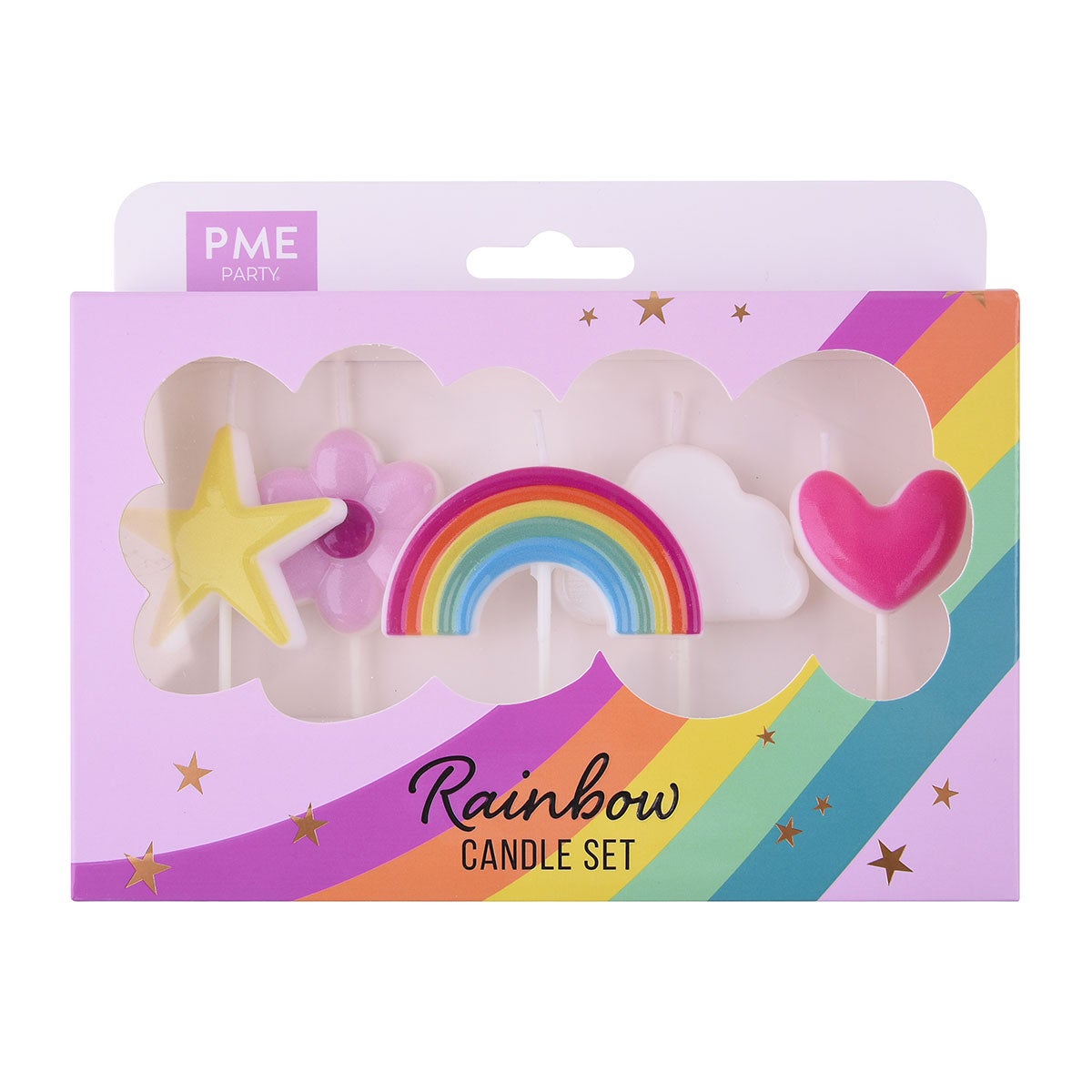 PME Kaarsjes Regenboog Set/5
