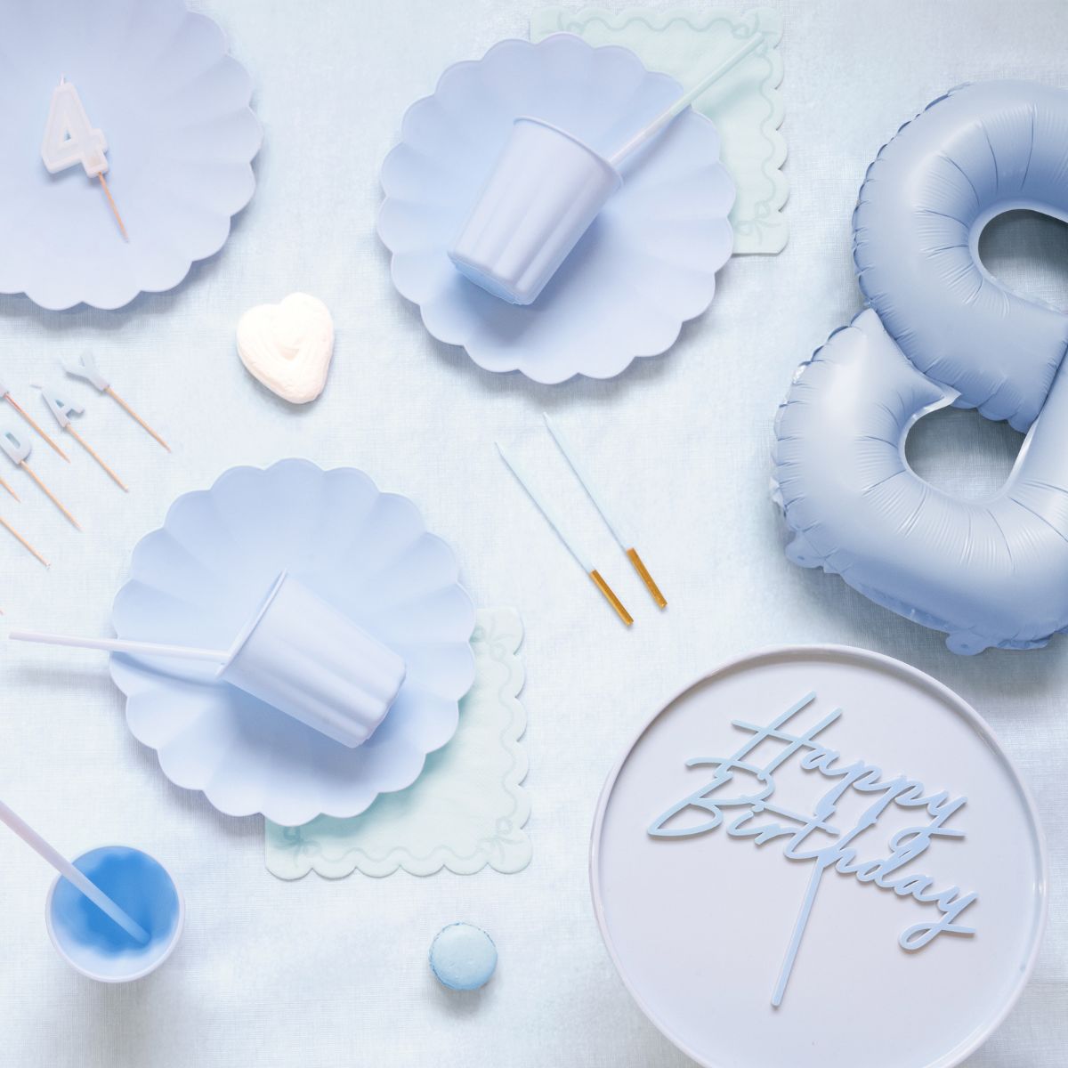 PartyDeco Candles Blue/Gold 12/pcs