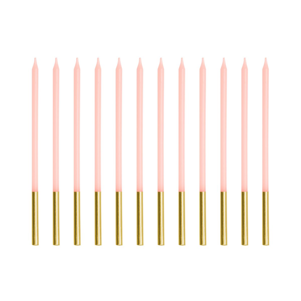 PartyDeco Candles Pink/Gold 12/pcs