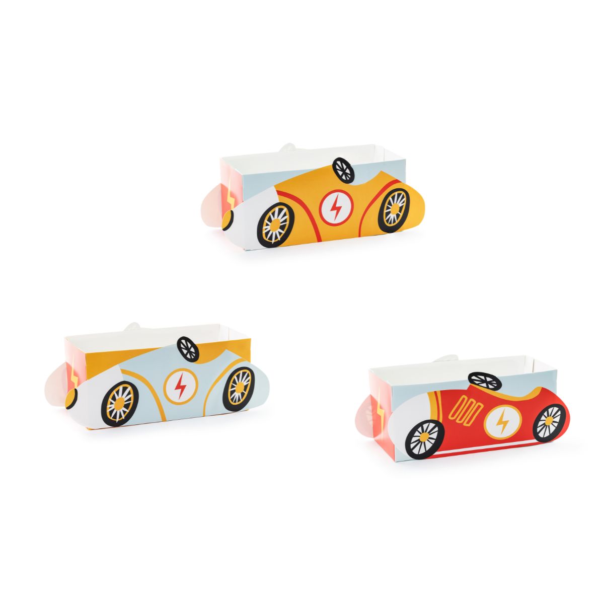 PartyDeco DIY Paper Snack Boxes pk/3 - Auto's