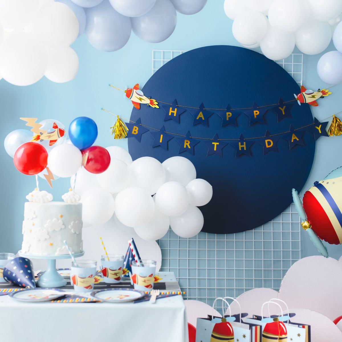 PartyDeco Balloon-Cake Topper Kit 29cm - Airplane